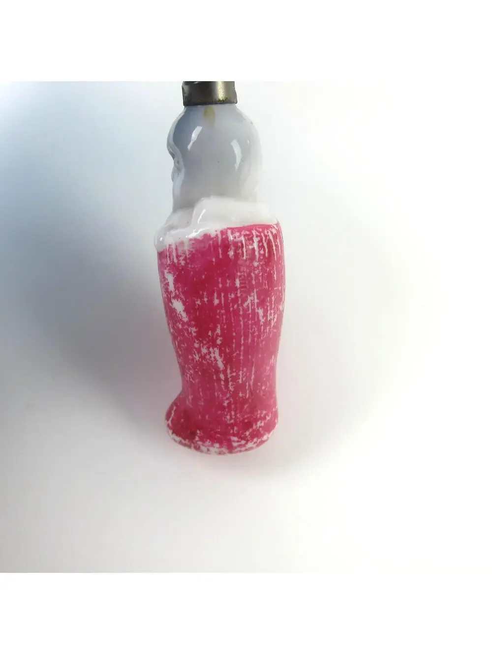 Vintage Christmas Figural Milk Glass Light Bulb C6 Baby in Red Stocking Japan